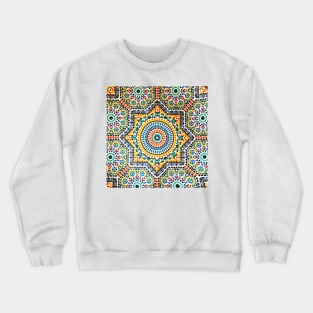 Exotic Colorful Moroccan Tile Design Crewneck Sweatshirt